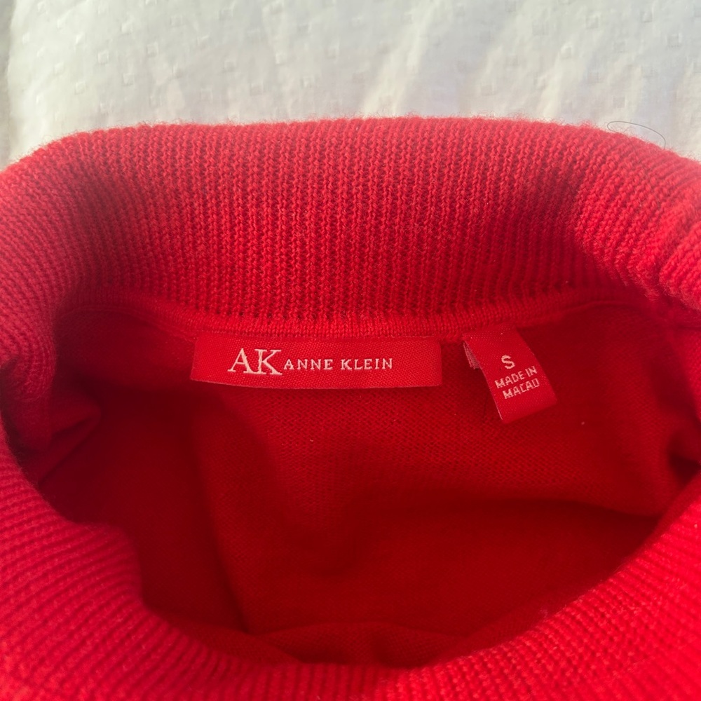 Anne Klein Vibrant Red Cowl Neck Sweater